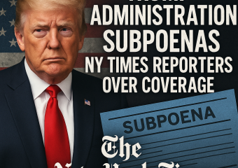 Illustration of Trump Administration Subpoenas NY Times Reporters Over Coverage
