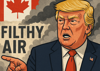 Illustration of Trump Blames Canada for US 'Filthy Air' Invasion