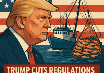 Illustration of Trump Cuts Regulations on US Commercial Fishing