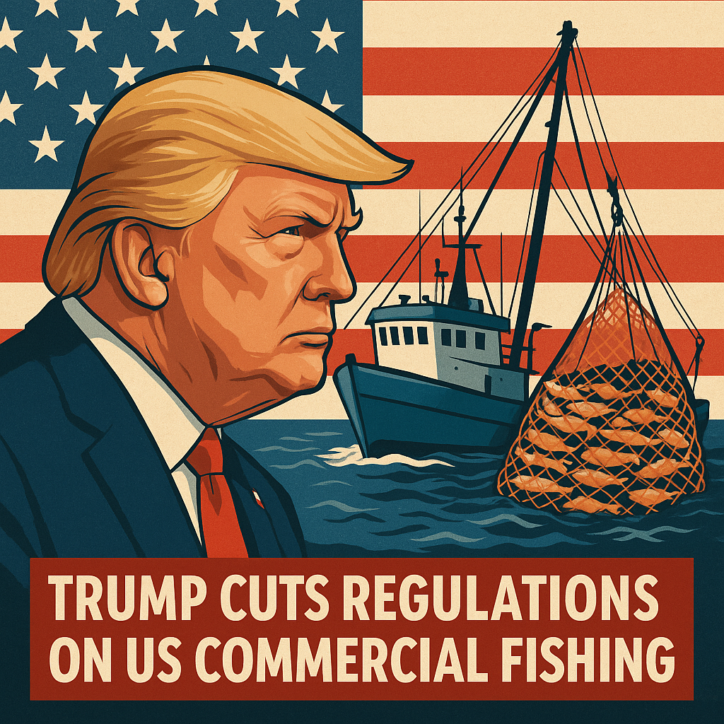 Illustration of Trump Cuts Regulations on US Commercial Fishing