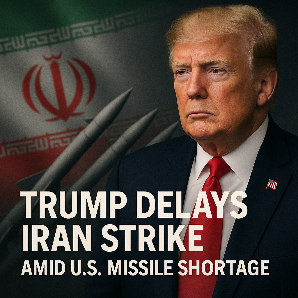 Illustration of Trump Delays Iran Strike Amid U.S. Missile Shortage
