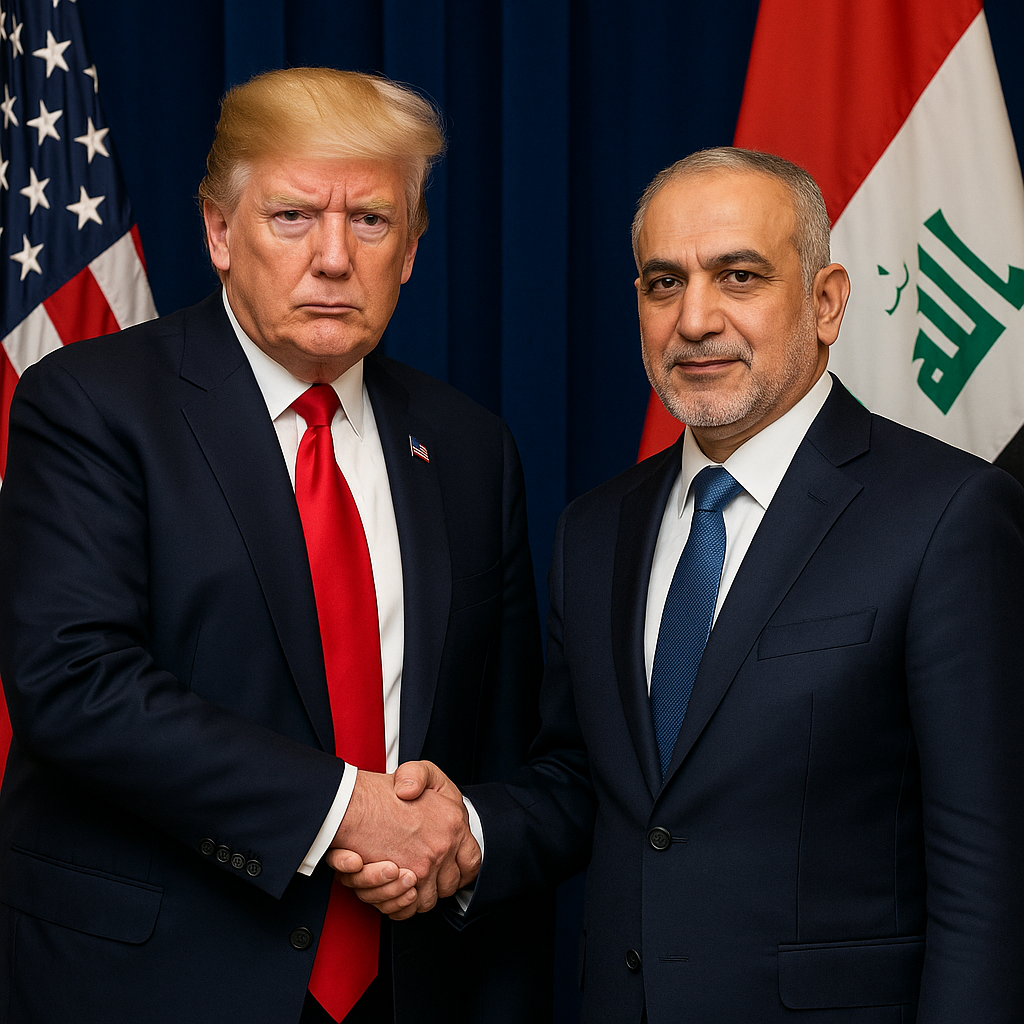 Illustration of Trump Meets Iraqi PM Ali al-Zaidi: A Stronger America