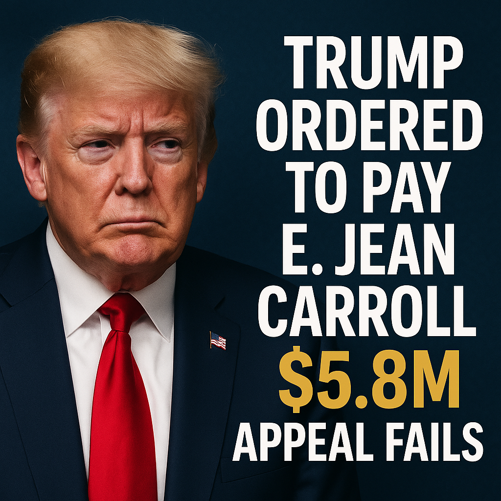 Illustration of Trump Ordered to Pay E Jean Carroll $5.8M: Appeal Fails