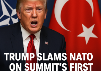 Illustration of Trump Slams NATO on Summit's First Day in Turkiye