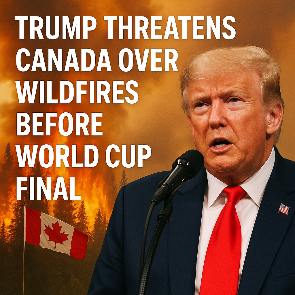 Illustration of Trump Threatens Canada Over Wildfires Before World Cup Final