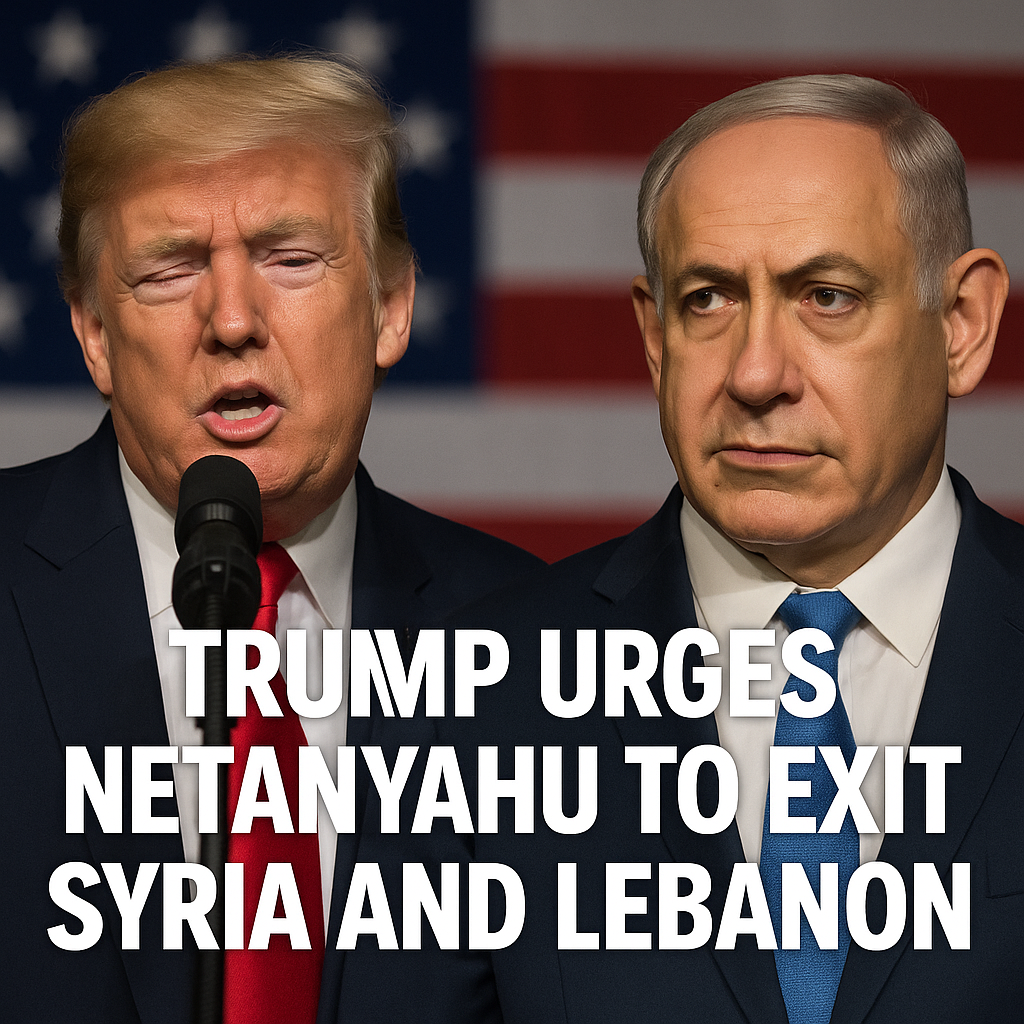Illustration of Trump Urges Netanyahu to Exit Syria and Lebanon