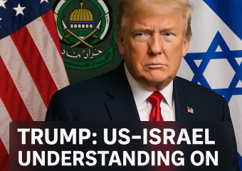 Illustration of Trump: US-Israel Understanding on Hamas Disarmament Deal
