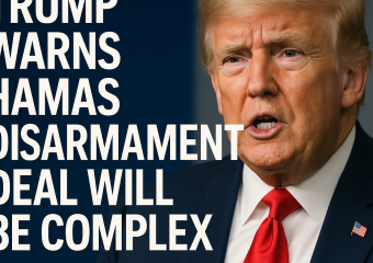 Illustration of Trump Warns Hamas Disarmament Deal Will Be Complex