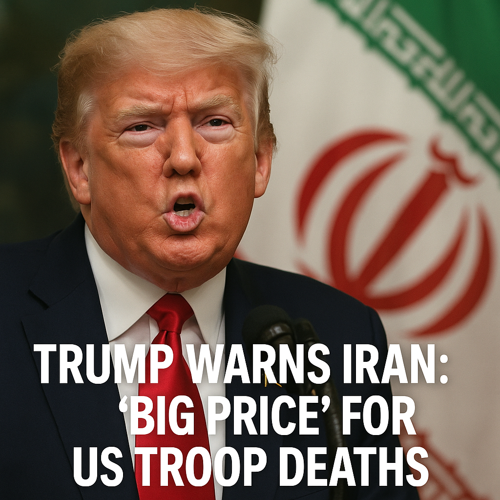 Illustration of Trump Warns Iran: 'Big Price' for US Troop Deaths