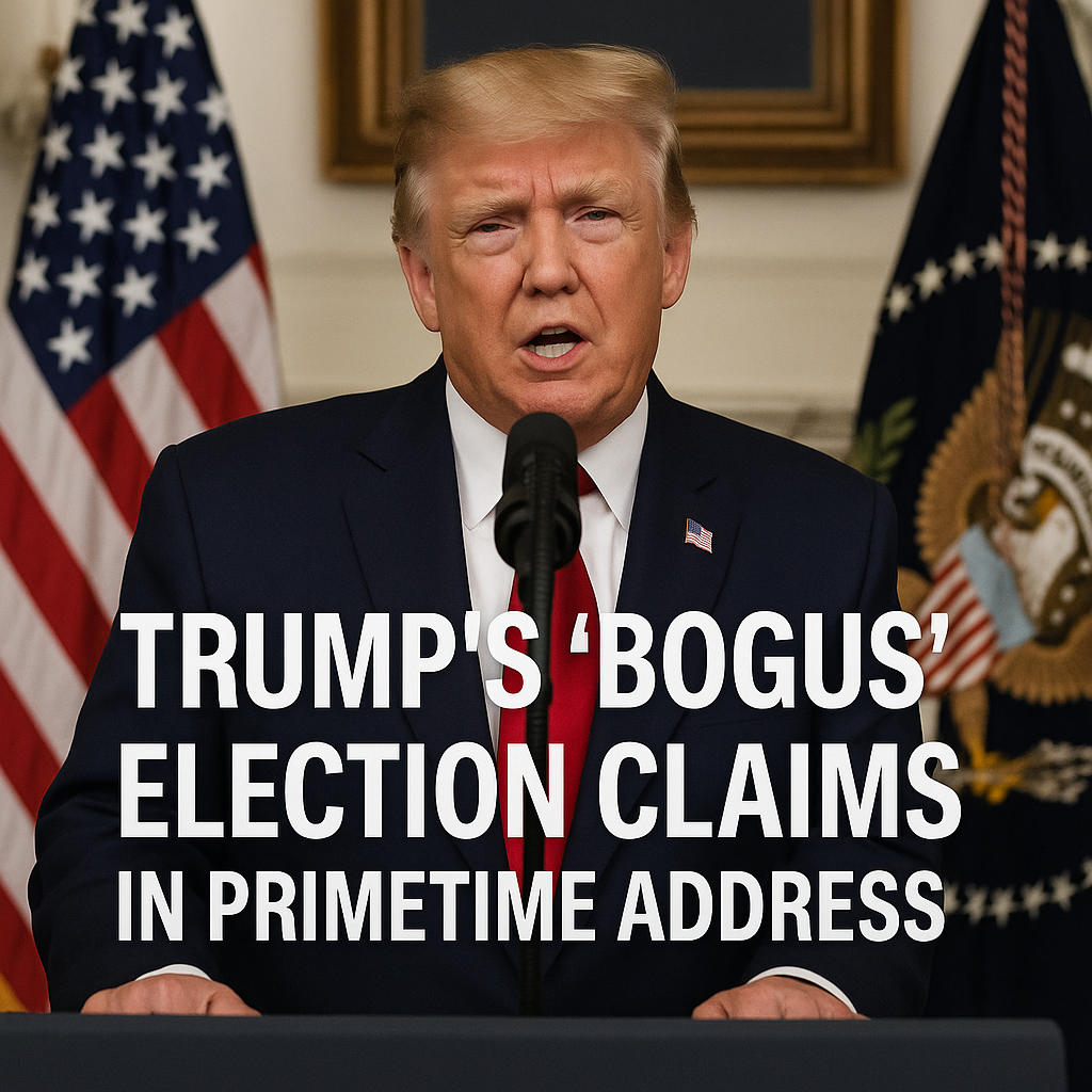 Illustration of Trump's 'Bogus' Election Claims in Primetime Address