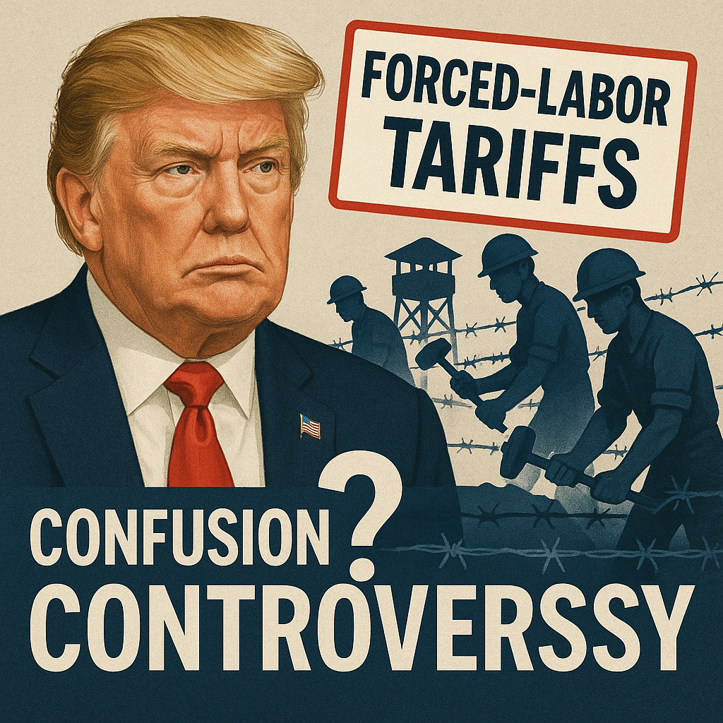 Illustration of Trump's Forced-Labor Tariffs: Confusion and Controversy
