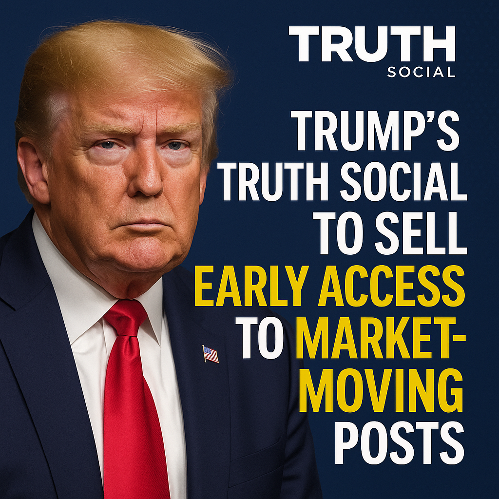 Illustration of Trump's Truth Social to Sell Early Access to Market-Moving Posts