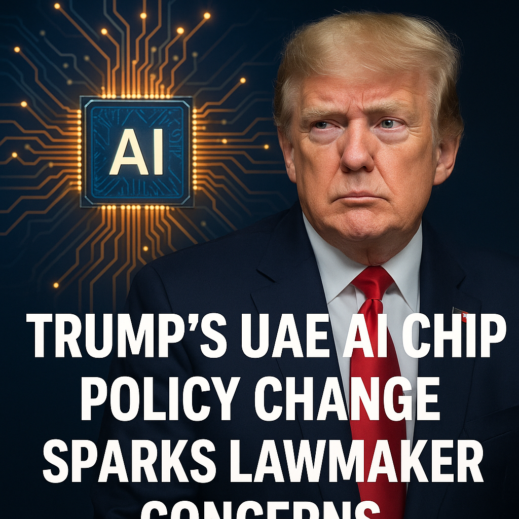 Illustration of Trump's UAE AI Chip Policy Change Sparks Lawmaker Concerns