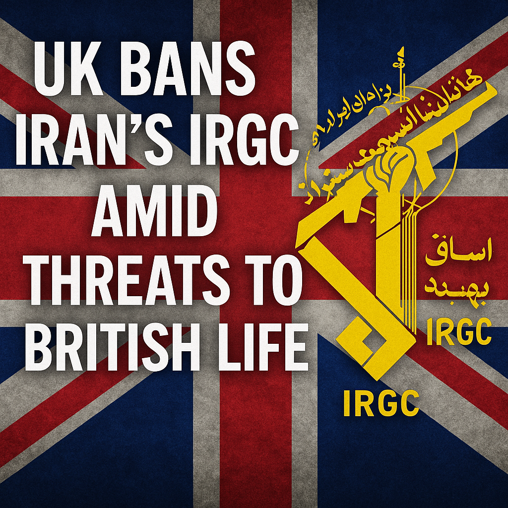 Illustration of UK Bans Iran's IRGC Amid Threats to British Life