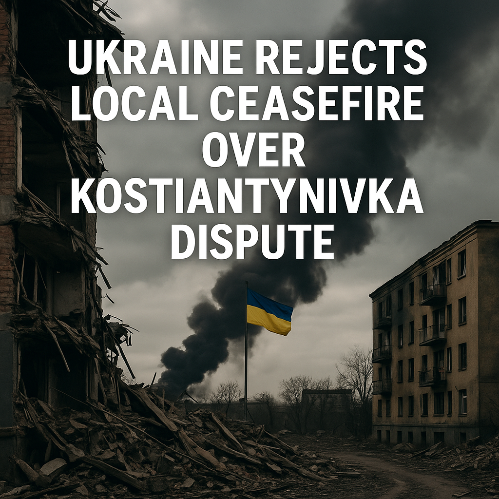 Illustration of Ukraine Rejects Local Ceasefire Over Kostiantynivka Dispute