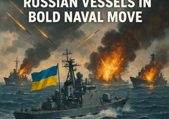 Illustration of Ukraine Strikes 20 Russian Vessels in Bold Naval Move