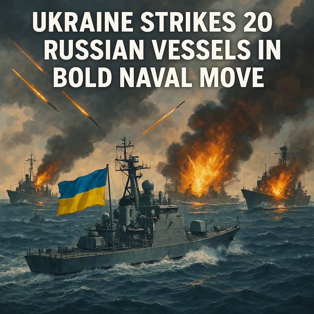 Illustration of Ukraine Strikes 20 Russian Vessels in Bold Naval Move