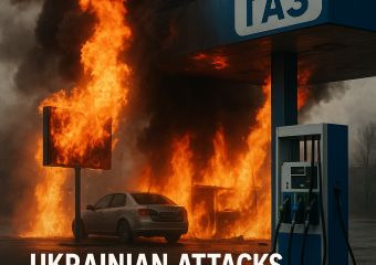 Illustration of Ukrainian Attacks Spark Chaos at Russian Fuel Stations