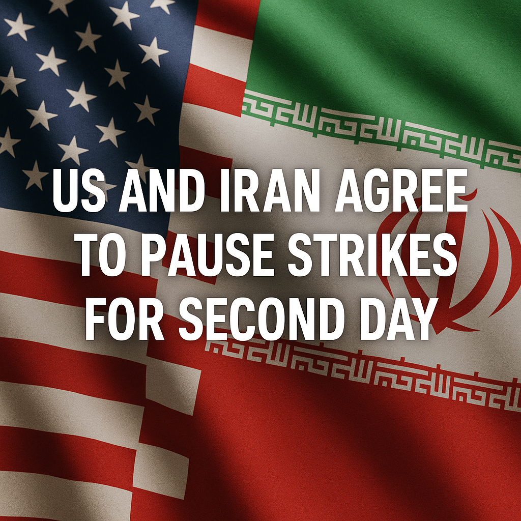 Illustration of US and Iran Agree to Pause Strikes for Second Day