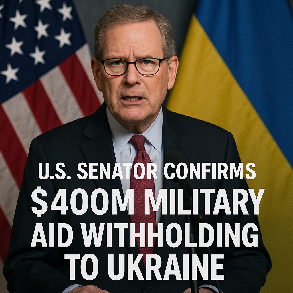 Illustration of US Senator Confirms $400M Military Aid Withholding to Ukraine