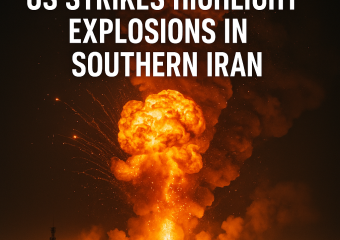 Illustration of US Strikes Highlight Explosions in Southern Iran