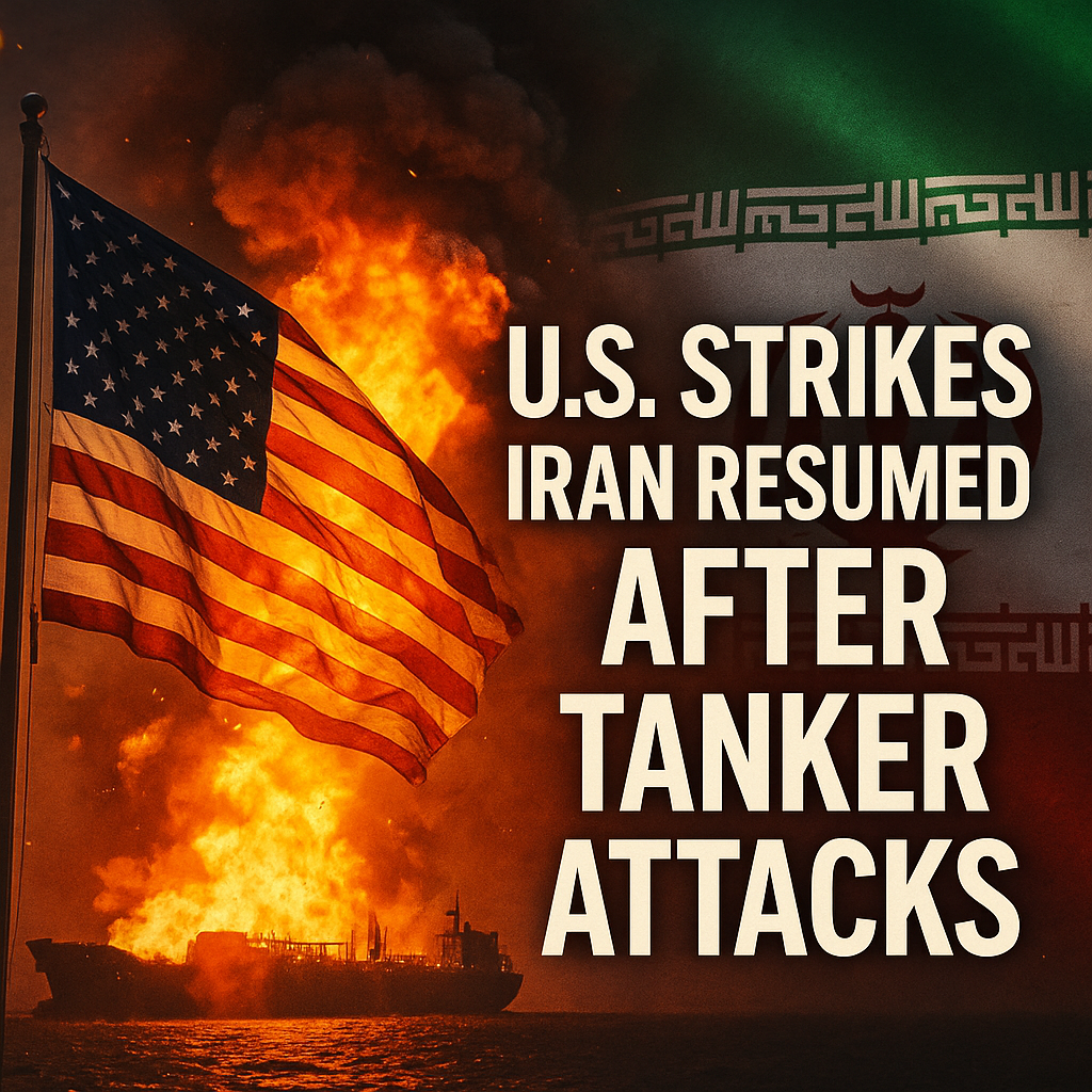 Illustration of US Strikes Iran Resumed After Tanker Attacks