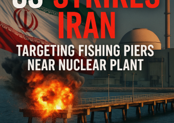 Illustration of US Strikes Iran: Targeting Fishing Piers Near Nuclear Plant