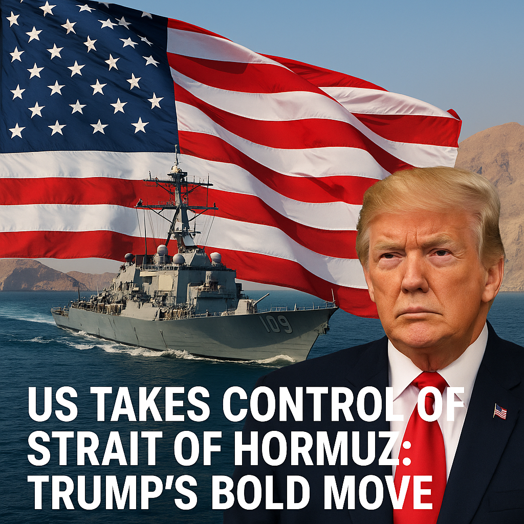 Illustration of US Takes Control of Strait of Hormuz: Trump’s Bold Move