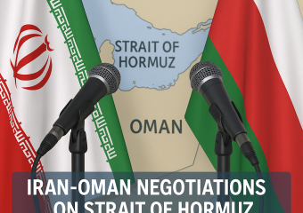 Illustration of Iran-Oman Negotiations on Strait of Hormuz Near Finalization