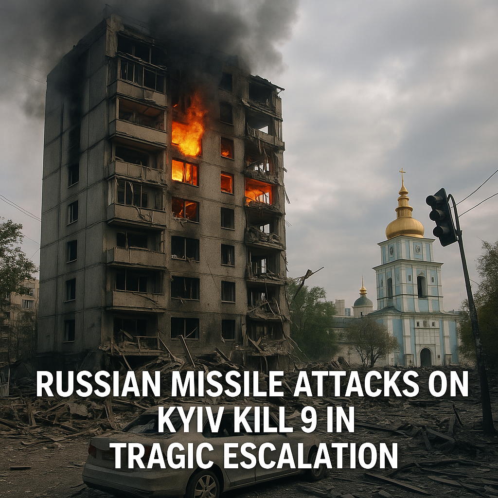Illustration of Russian Missile Attacks on Kyiv Kill 9 in Tragic Escalation