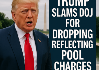 Illustration of Trump Slams DOJ for Dropping Reflecting Pool Charges