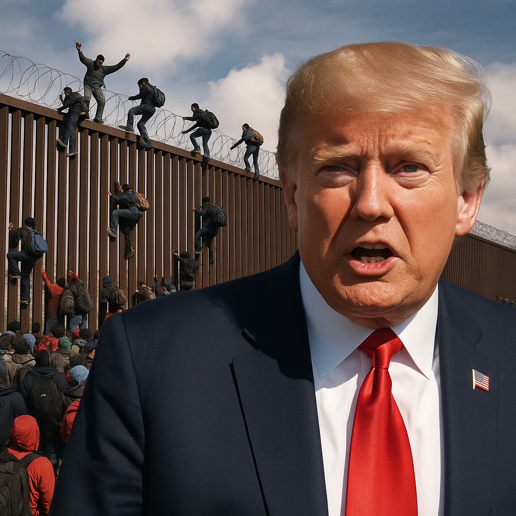 Illustration of Trump Warns of Spain-Style Migrant Invasion in the US