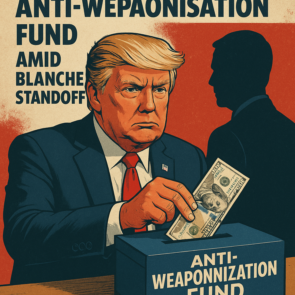 Illustration of Trump's Anti-Weaponisation Fund Amid Blanche Standoff