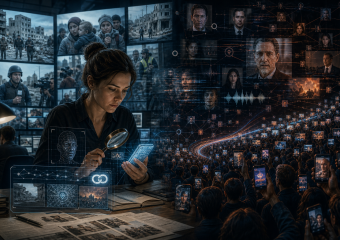 Investigator analyzes war-zone images, facial networks, and crowdsourced phone footage to trace connected events